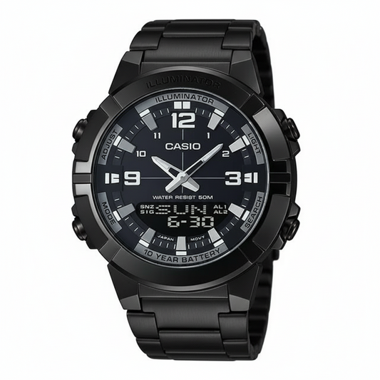 CASIO ANALOGUE DIGITAL MENS STAINLESS STEEL