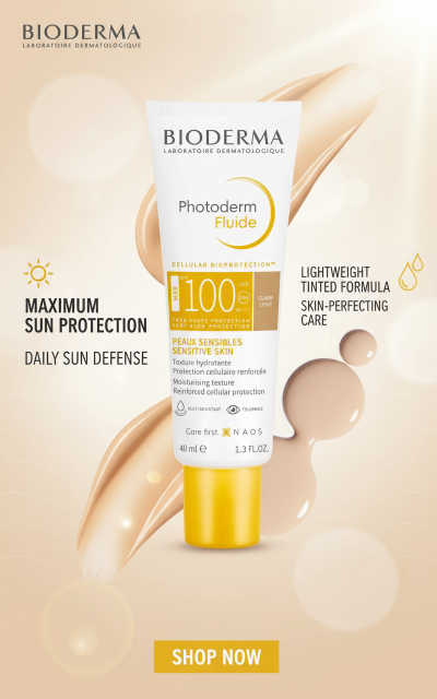 Bioderma Photoderm Fluide SPF 100 sunscreen tube promotes maximum sun protection and skin care