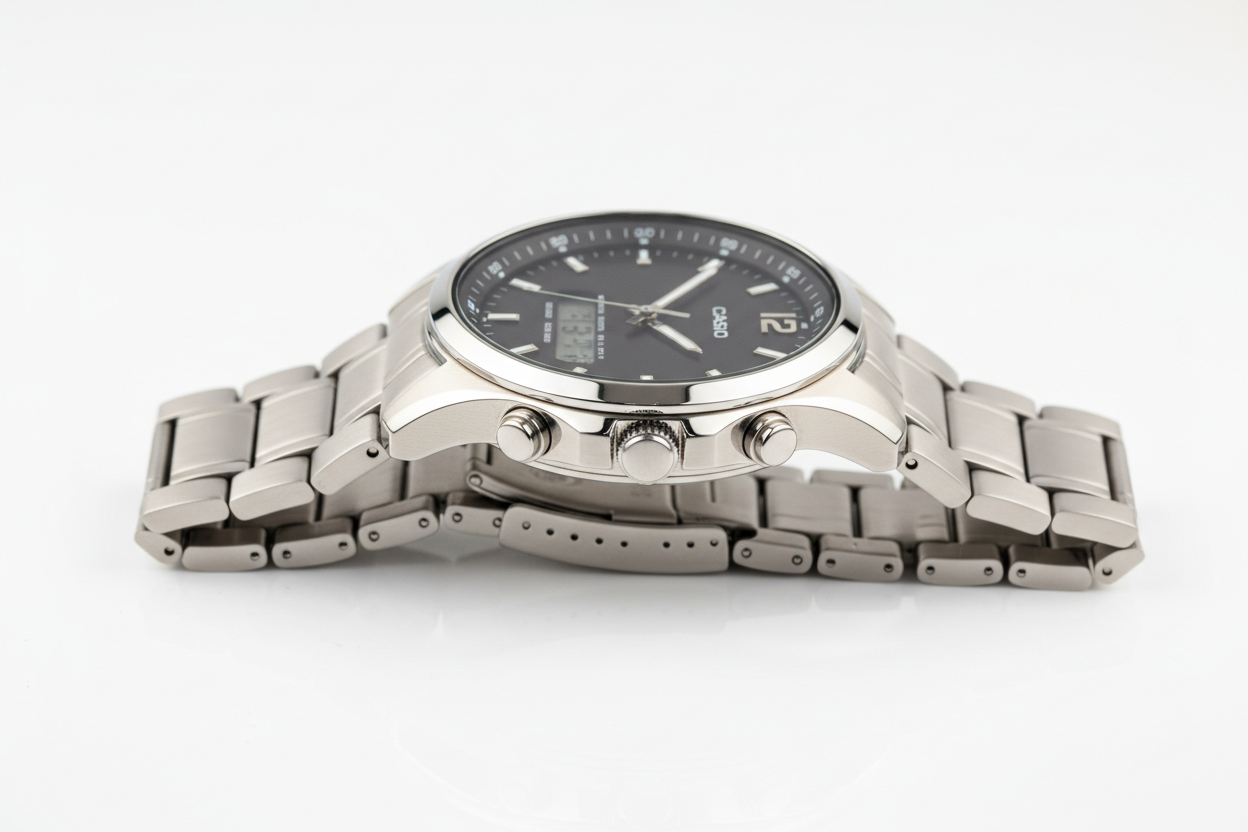 CASIO ANALOGUE DIGITAL MENS STAINLESS STEEL